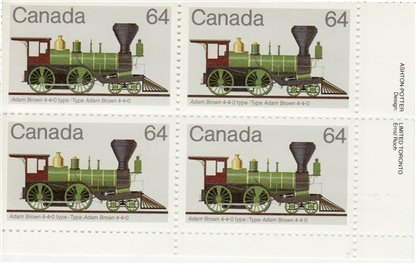 Canada Stamp #1002 - Adam Brown 4-4-0 type (1983)