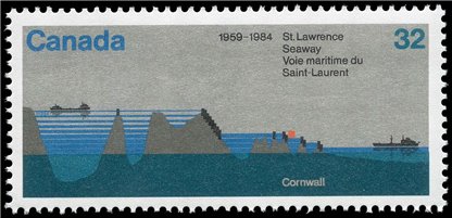 Canada Stamp #1015 - Seaway Locks (1984)