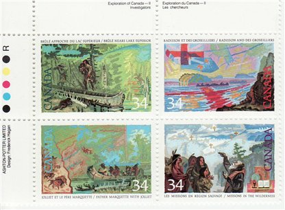 Canada PB #1129ai - Exploration of Canada-2 (1987) 4 x 34¢