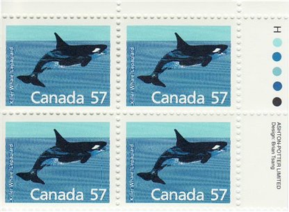 Canada PB #1173i - Killer Whale (1988) 57¢ Harrison Paper