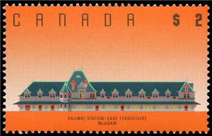 Canada Stamp #1182 - McAdam Railway Station, NB (1989) - Image 2