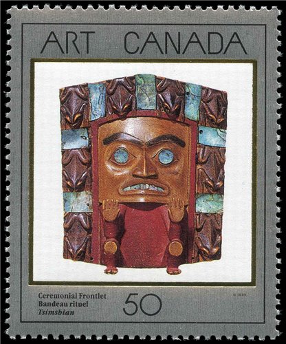 Canada Stamp #1241 - Ceremonial Frontlet (1989) 50¢ - Image 2