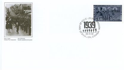 Canada FDC #1260 - Canada Declares War (1989) 38¢ - Image 2