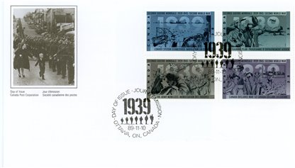 Canada FDC #1263a - Second World War-1939 (1989) 4 x 38¢ - Image 2