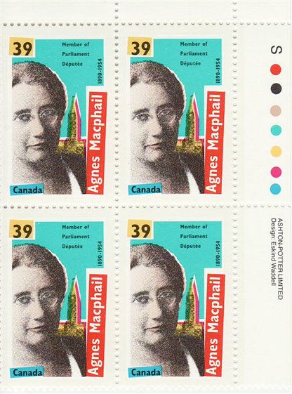 Canada Stamp #1293 - Agnes Macphail (1990) 39¢ - Image 2