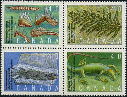 Canada Stamp #1309a - Prehistoric life in Canada-2 (1991)