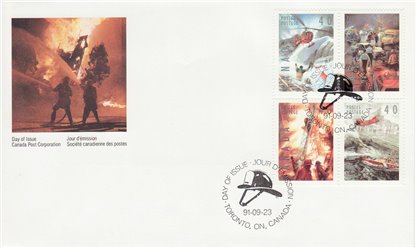 Canada FDC #1333a - Dangerous Occupations (1991) 4 x 40¢