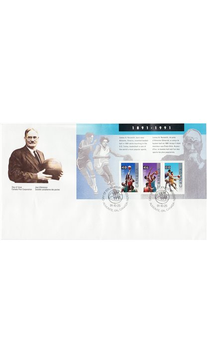 Canada FDC #1344 - Basketball (1991) 1 x 40¢, 1 x 46¢, 1 x 80¢