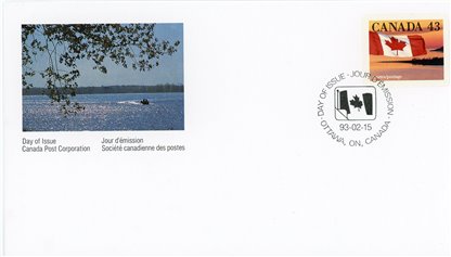 Canada FDC1389 - Flag over Shoreline (1993) 43¢ - Image 2