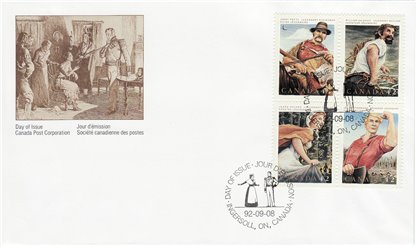 Canada FDC #1435a - Canadian Folklore-3 (1992) 4 x 42¢