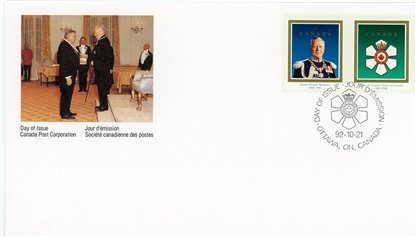 Canada FDC #1447a - Order of Canada / Roland Michener (1992) 2 x 42¢ - Image 2