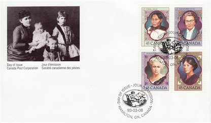 Canada FDC #1459a - Prominent Canadian Women (1993) 4 x 43¢