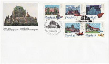 CANADA-FDC 1993 --#1467-1471 Historic CPR Hotels.