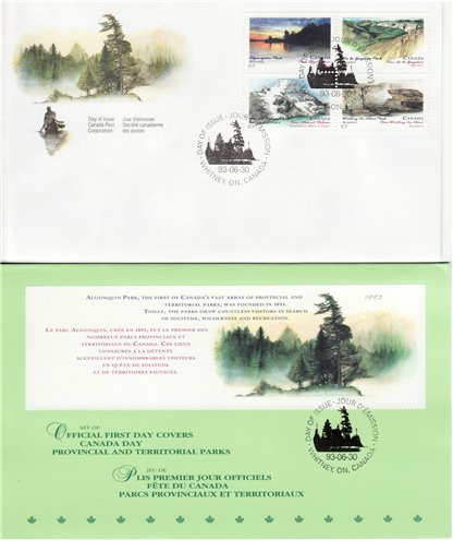 FDC Canada Stamp #1472-83 - Canada Day-Provincial and Territorial Parks (1993) 12 x 43¢