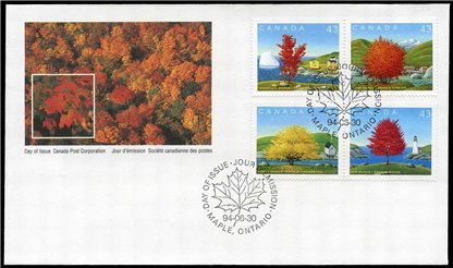 Canada FDC SET#1524 - Canada Day-Maple Trees (1994) 12 x 43¢ - Image 3