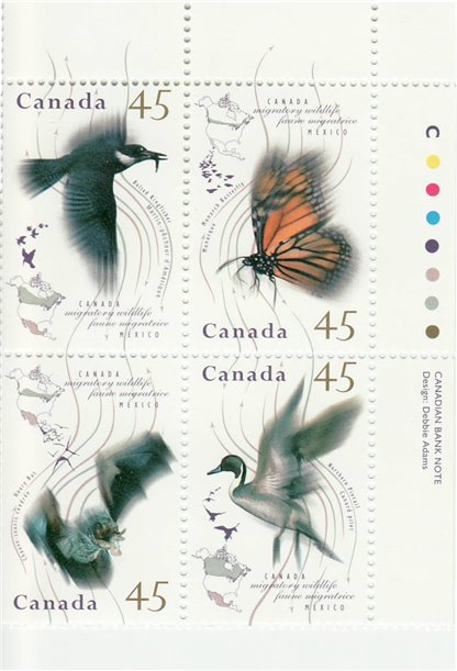 Canada Stamp #1567a - Migratory Wildlife (1995) 4 x 45¢ - Image 2