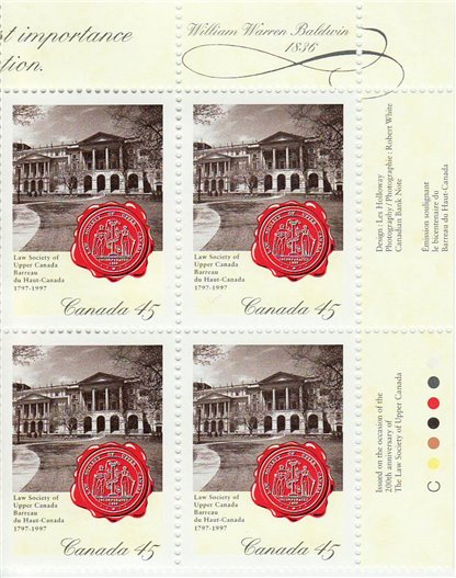 Canada Stamp PB#1640 - Osgoode Hall (1997) 45¢ - Image 2