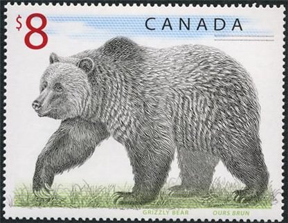 Canada Stamp #1694 - Grizzly Bear (1997) $8 - Image 2