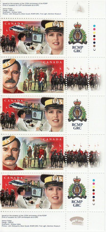 Canada Stamp #1737a - RCMP-125th Anniversary (1998) - Image 2