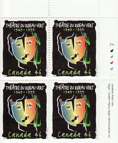 Canada Stamp PB#1769 - The masks of Tragedy and Comedy (1999) 46¢ - Image 2