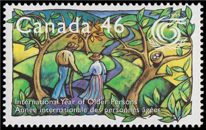 Canada Stamp #1785 - Older couple on path of life (1999) 46¢ - Image 2