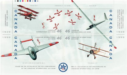 Canada Stamp #1807 - Canadian International Air Show (1999) 4 x 46¢ - Image 2