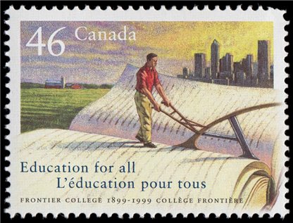 Canada Stamp #1810 - Frontier College farmer ploughing an open book (1999) 46¢ - Image 2