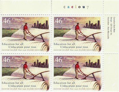 Canada Stamp #1810 - Frontier College farmer ploughing an open book (1999) 46¢ - Image 2