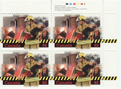 Canada Stamp #1986 - Firefighter carrying victim (2003) 48¢