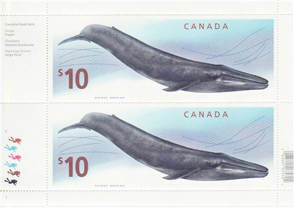 Canada Stamp PB#2405 - Blue Whale (2010) (PANE OF 2) - Image 2