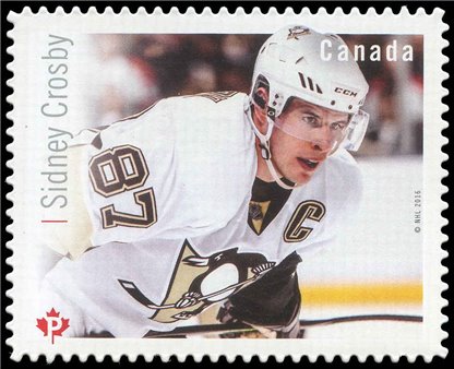 Canada Stamp #2942i - Sidney Crosby (2016) P (85¢)