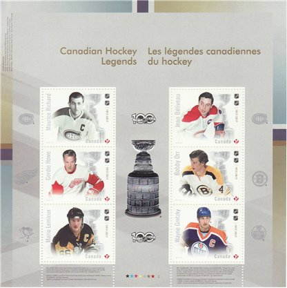 CANADA STAMP #3026 - (2017) NHL: THE ULTIMATE 6 (6 x P)