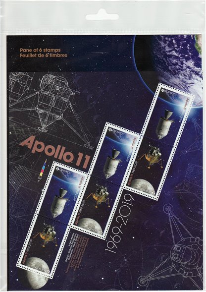 Canada Stamp #3187a - Apollo 11 (2019) 6 x P (SOUVENIR SHEET) - Image 2