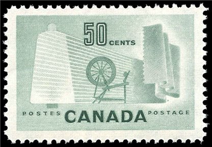 Canada Stamp #334 - Textile Industry (1953) 50¢ - Image 2