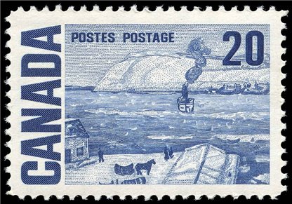 Canada Stamp #464iii - The Ferry, Quebec, by J.W. Morrice (1972) 20¢ LF, PVA - Image 2