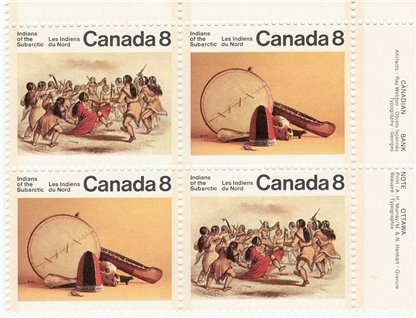 Canada PB#575aii - Subarctic Indians (1975) 2 x 8¢