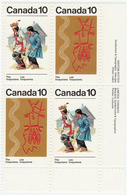 Canada Stamp #581a - Iroquoian Indians (1976) 2 x 10¢