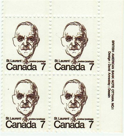 Canada Stamp #592 - Louis St. Laurent (1974) 7¢