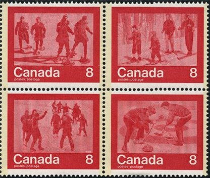 Canada Stamp #647a - "Keep Fit" Winter Sports (1974) 4 x 8¢