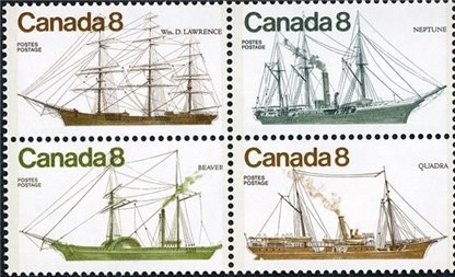 Canada Stamp #673a - Coastal Vessels (1975) 4 x 8¢ - Image 2