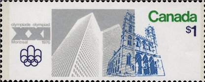 Canada Stamp #687 - Notre-Dame and Place Ville-Marie (1976) $1