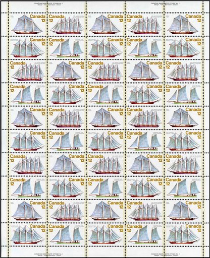 Canada Sheet #747a - Sailing Vessels (1977) 4 x 12¢