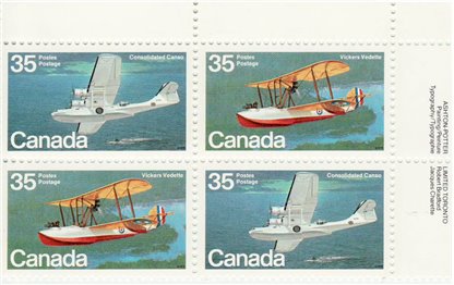 Canada Stamp PB#846a - Aircraft-Flying Boats (1979) 4 x 35¢ - Image 2