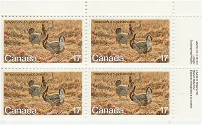 Canada SHEET#854 - Greater Prairie Chicken (1980) 17¢ - Image 2