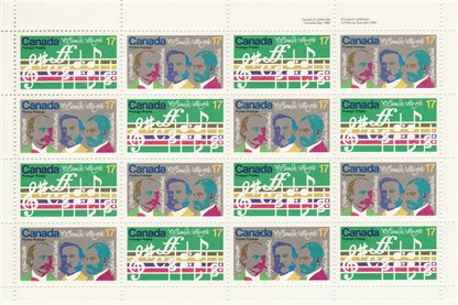 Canada SHEET#858a - O Canada Centenary (1980) 16 x 17¢ Se-tenant pair (857, 858) - Image 2