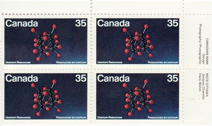 Canada Stamp PB#865 - Uraninite Molecular Structure (1980) 35¢ - Image 2