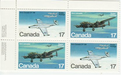 Canada Stamp PB#874ai - Military Aircraft (1980) 2 x 17¢ - Image 2