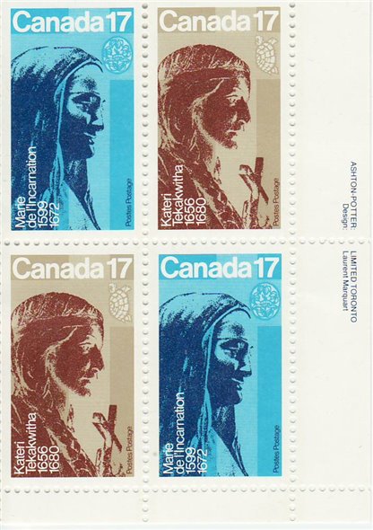 Canada Stamp PB#886a - Canadian Religious Personalities (1981) 2 x 17¢ - Image 2