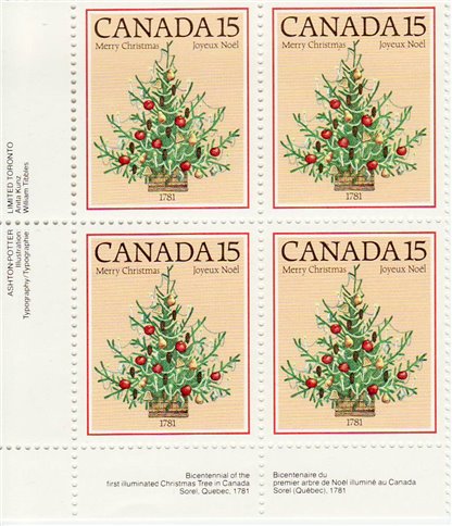 Canada Stamp PB#900 - Christmas Tree, 1781 (1981) 15¢ - Image 2