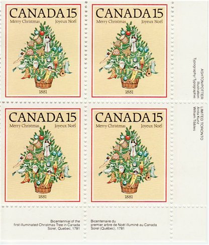 Canada Stamp PB#901i - Christmas Tree, 1881 (1981) 15¢ - Image 2